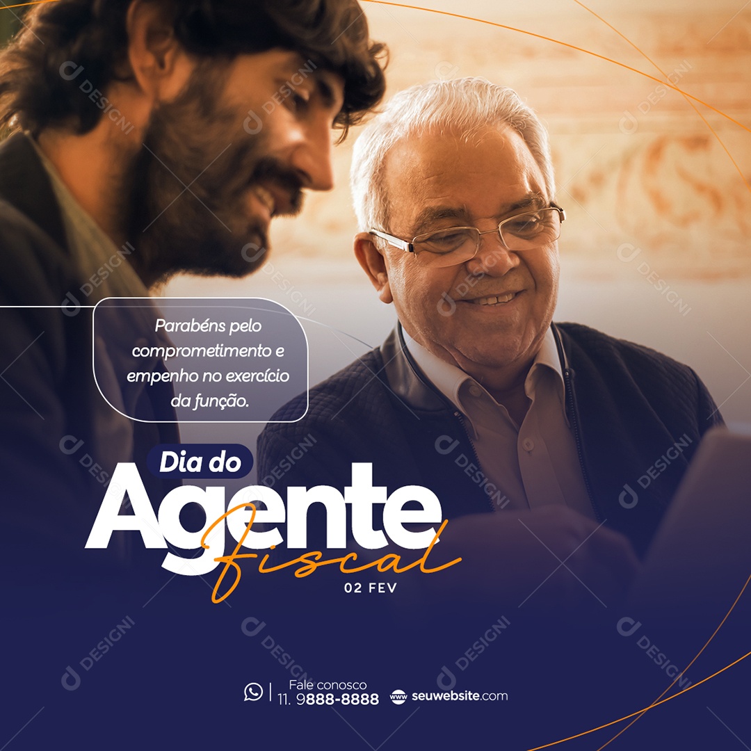 Dia do Agente Fiscal 02 de Fevereiro Parabéns Pelo Comprometimento e Empenho no Exercício da Função Social Media PSD Editável
