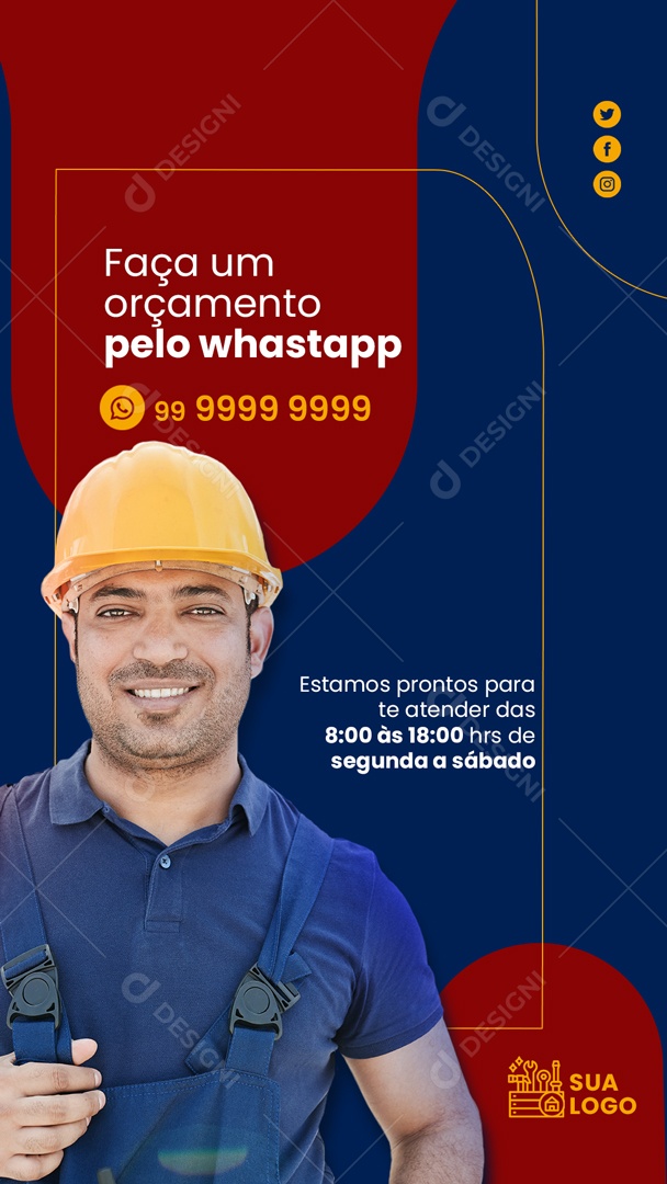 Story Faça um Orçamento Pelo Whatsapp Social Media PSD Editável