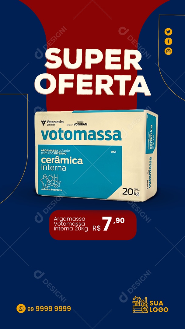 Story Super Oferta Massa de Cerâmica Social Media PSD Editável