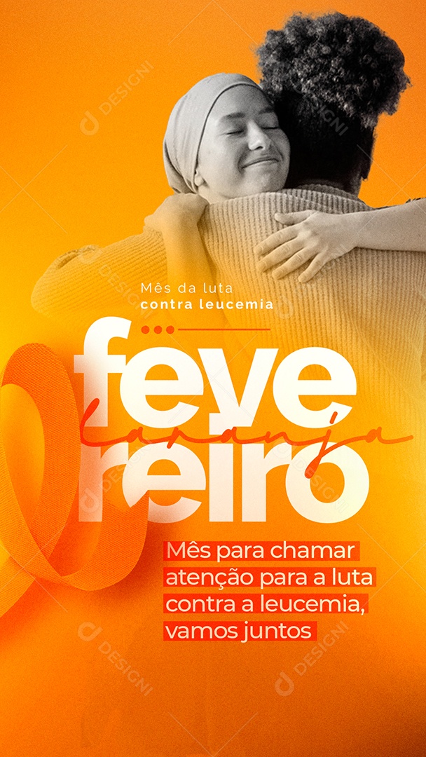 Story Mês para Chamar Atenção para a Luta Fevereiro Laranja Social Media PSD Editável