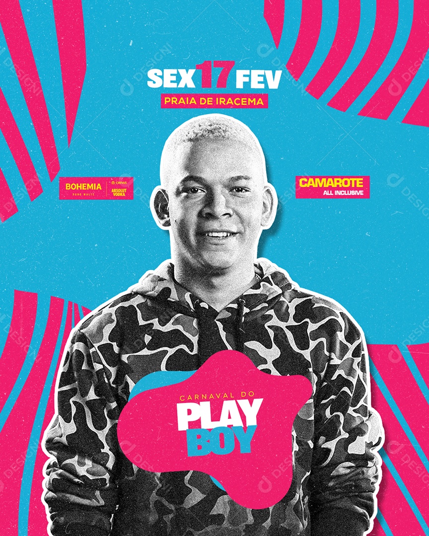 Flyer Carnaval do PlayBoy Social Media PSD Editável