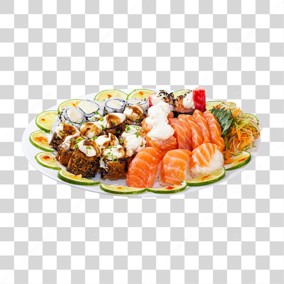 Prato de Sushi PNG Transparente
