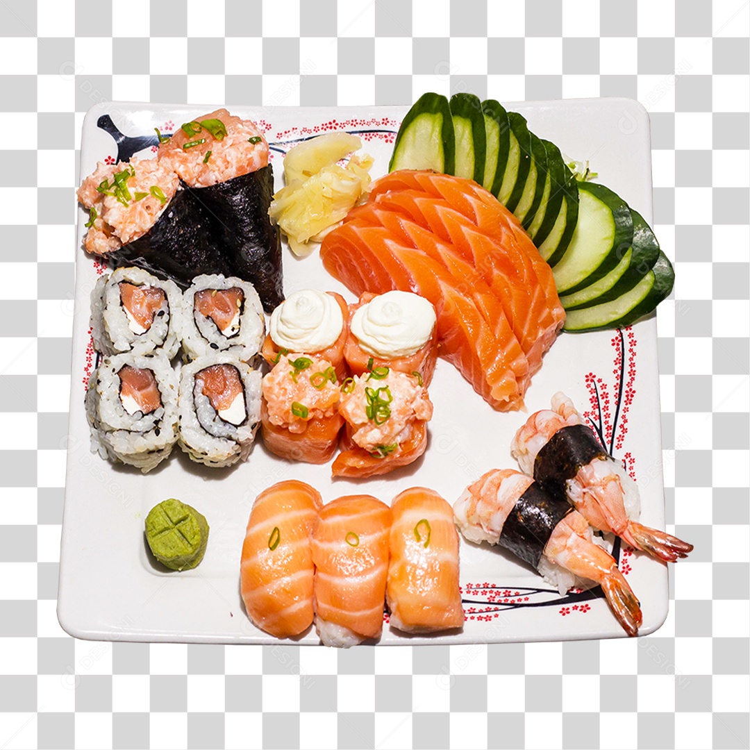 Prato de Sushi PNG Transparente
