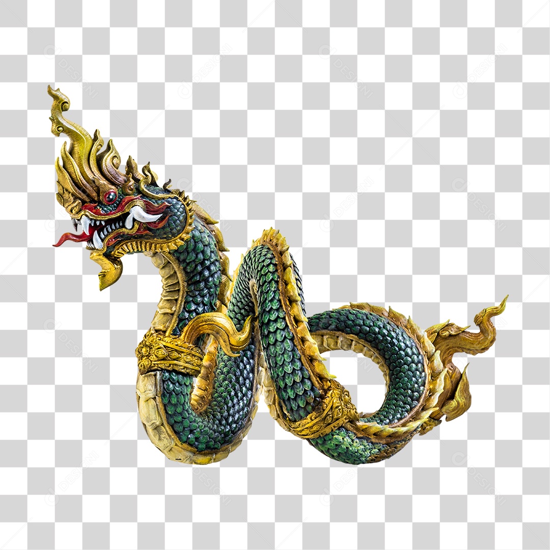 Dragon King of Naga 3D Object For Transparent PNG Composition