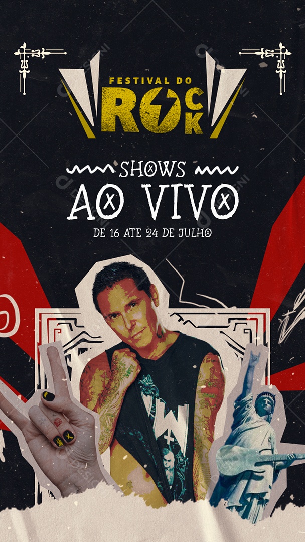 Flyer Festival do Rock Story Social Media PSD Editável