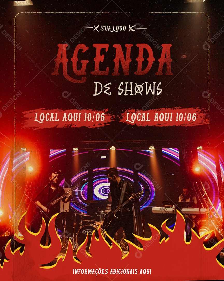 Flyer Agenda de Shows Social Media PSD Editável