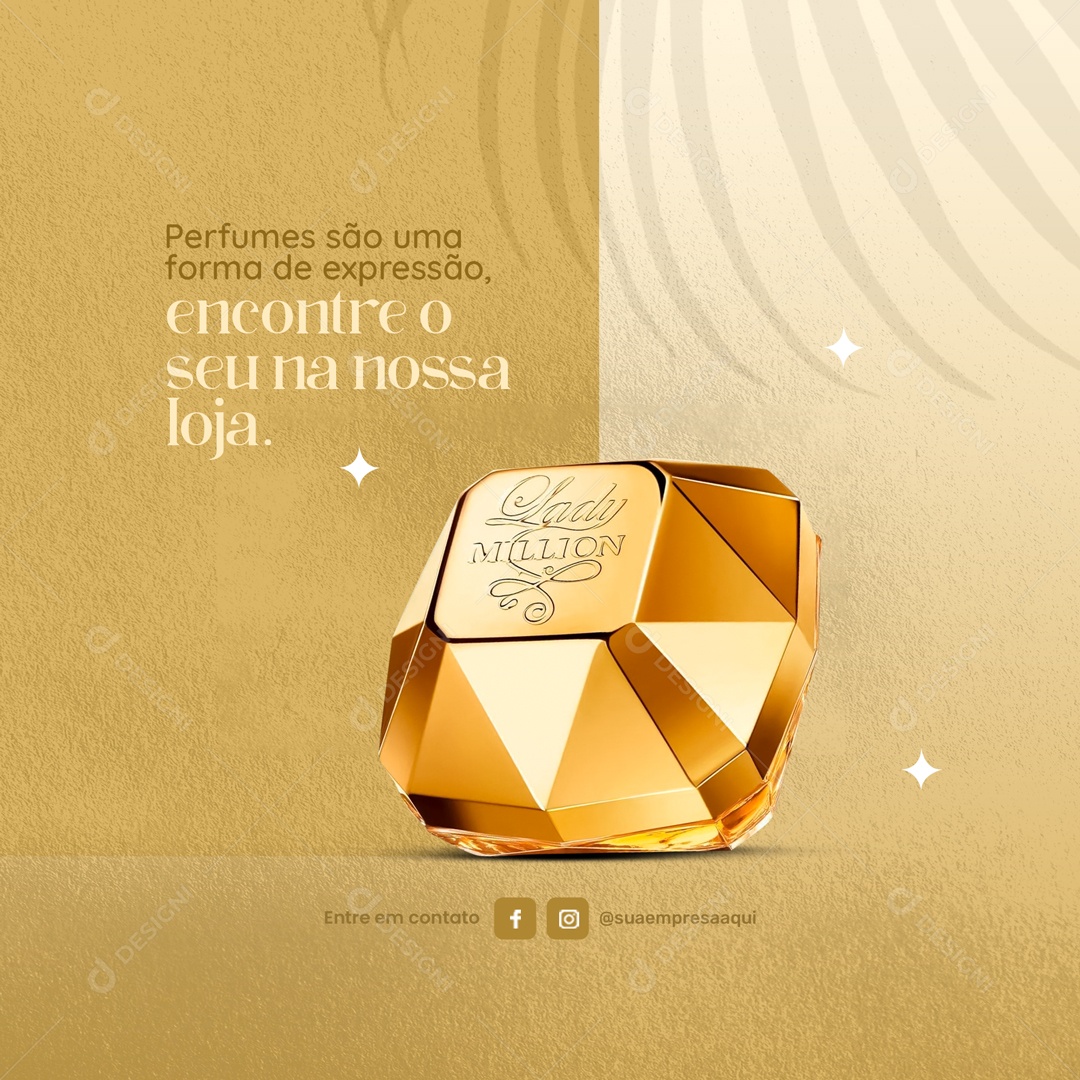Perfume Paco Rabanny Lady Million Perfumaria Social Media PSD Editável