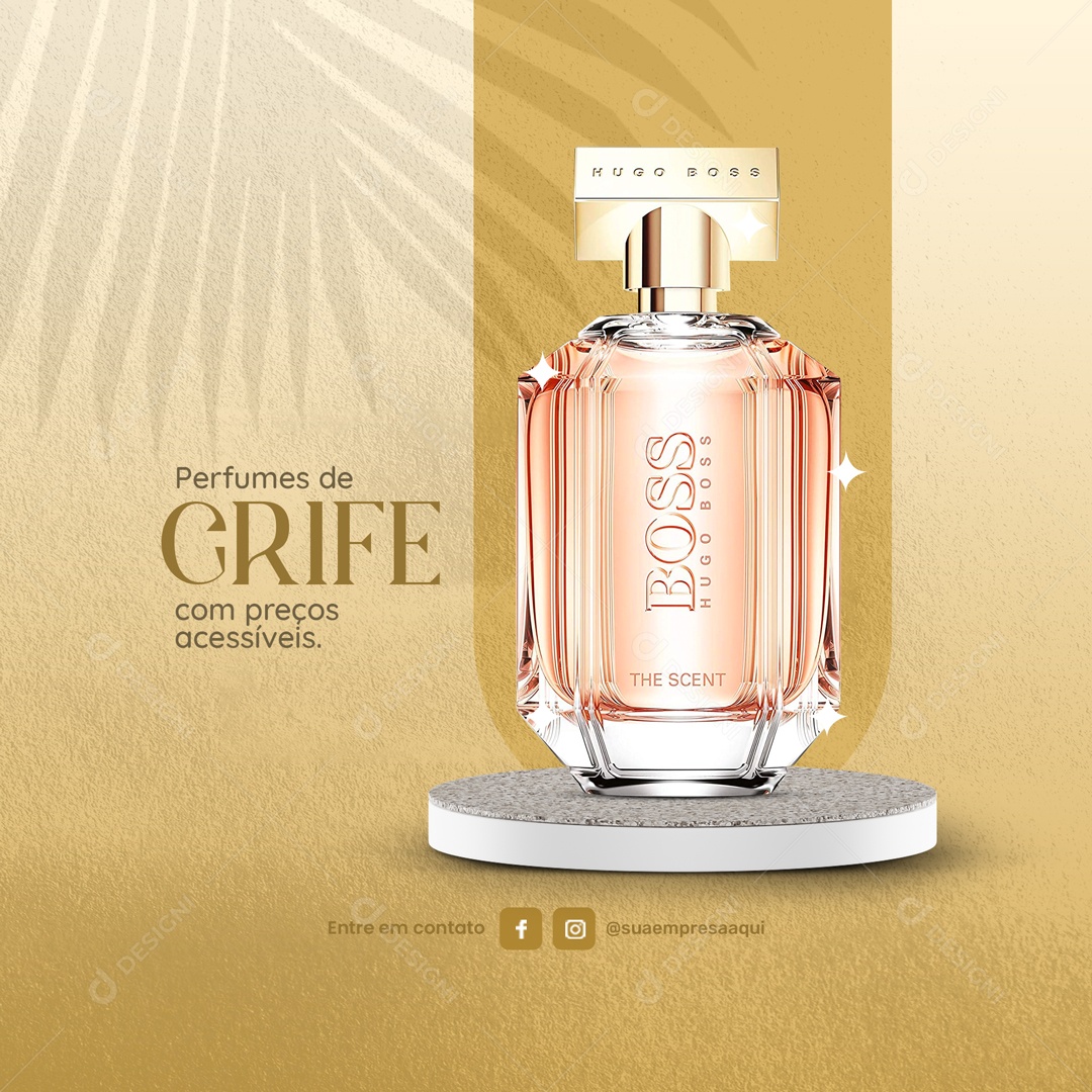 Perfumes Grife Com Preços Acessíveis Perfumaria Social Media PSD Editável