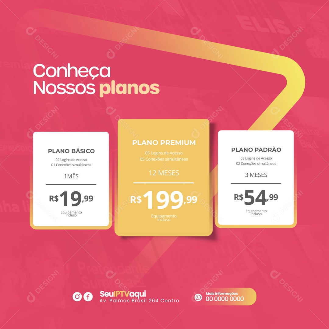 Conheça Nosso Planos IPTV Social Media PSD Editável