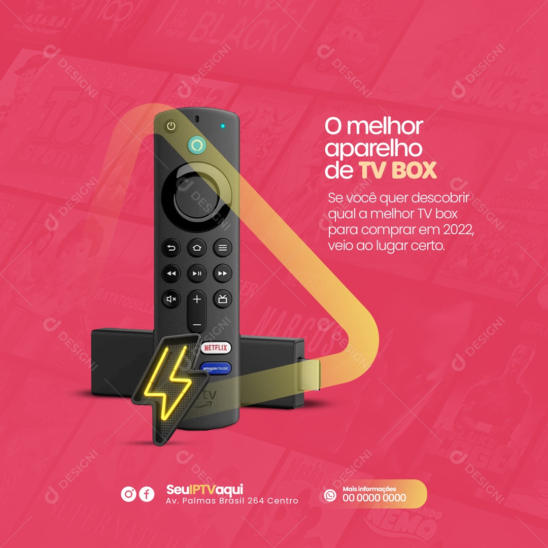O Melhor Aparelho de TV Box IPTV Social Media PSD Editável