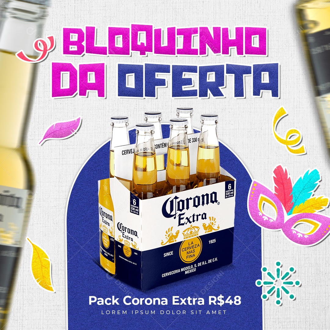 Bloquinho da Oferta Venha Conferir Social Media PSD Editável