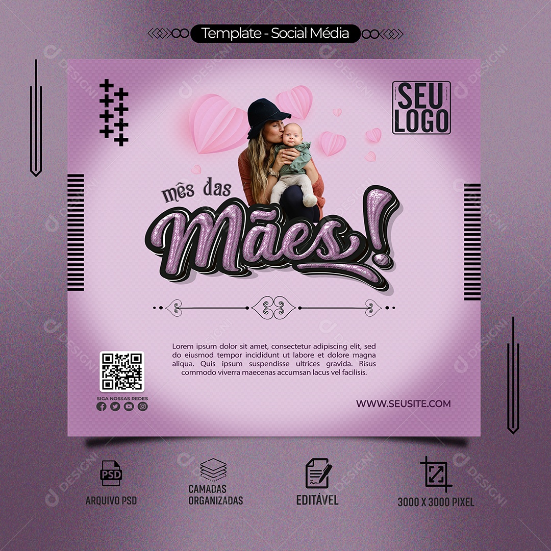 Mês Das Mães Social Media PSD Editável