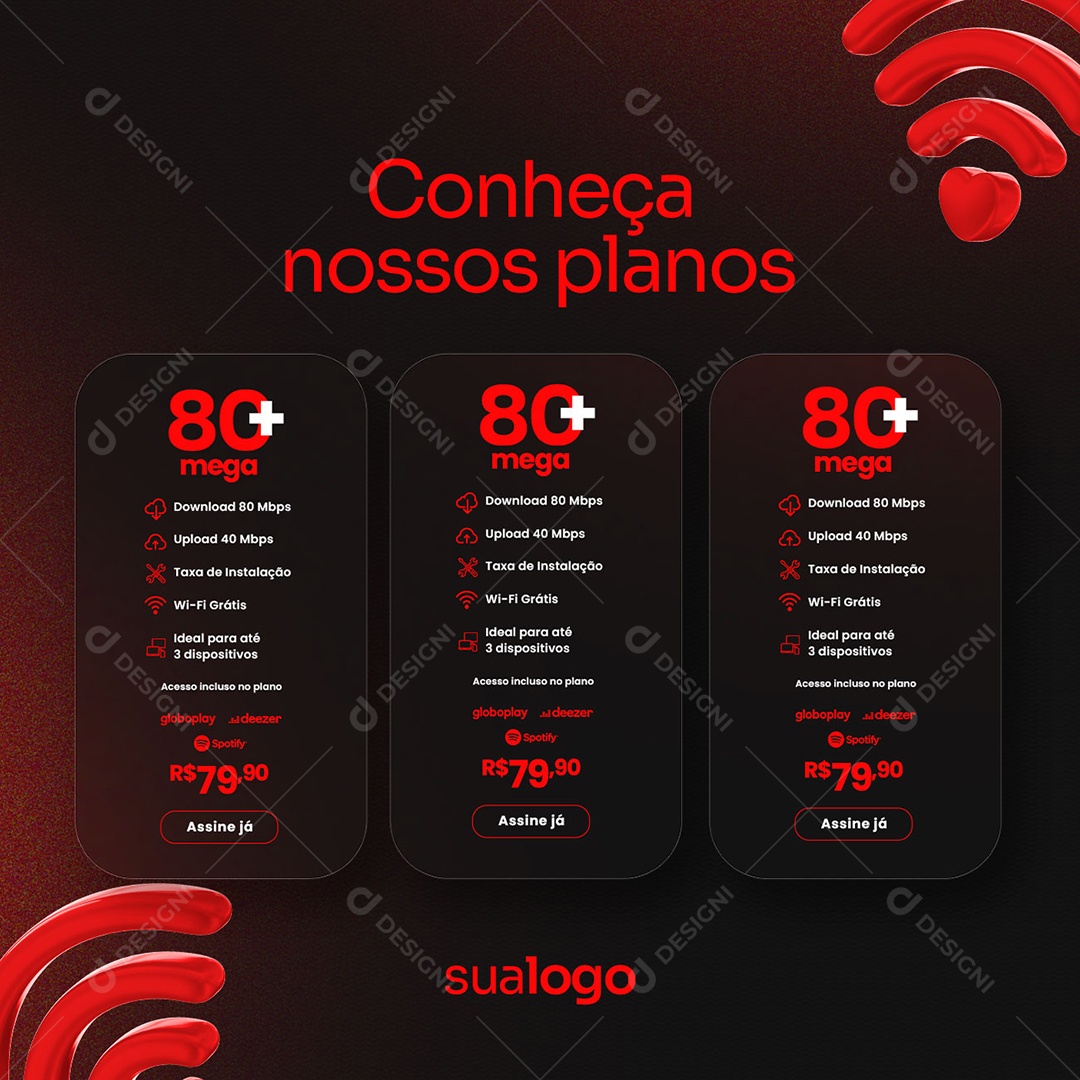 Conheça Nossos Planos de Internet Social Media PSD Editável