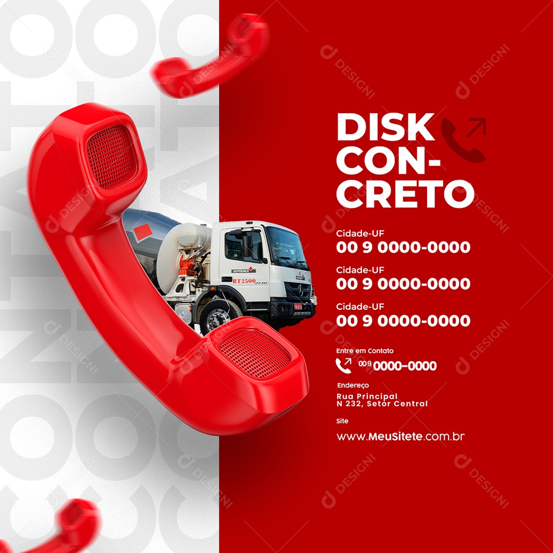 Não Deixe Sua Obra por Água Abaixo Cimento Construção Social Media PSD Editável