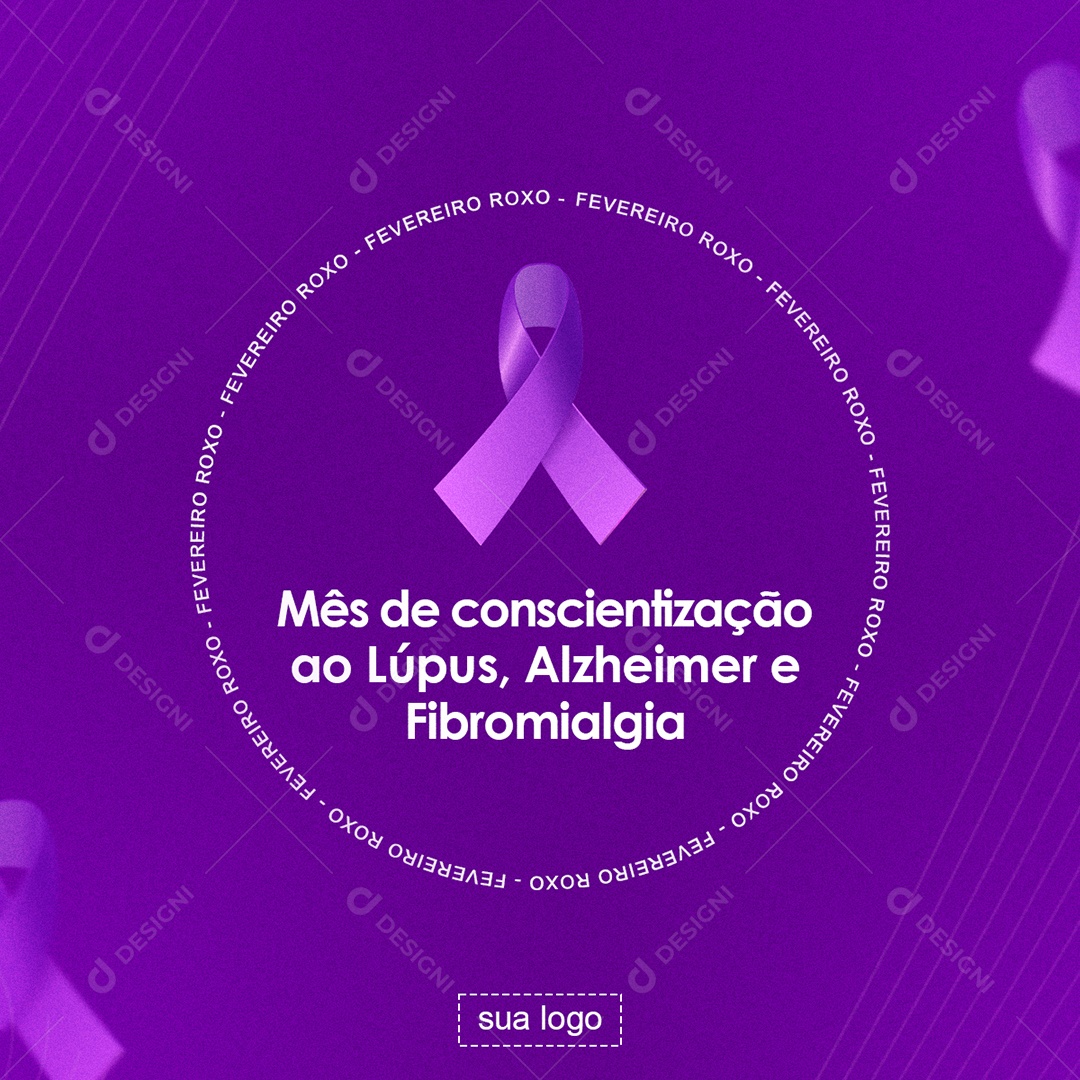 Social Media Fevereiro Roxo PSD Editável