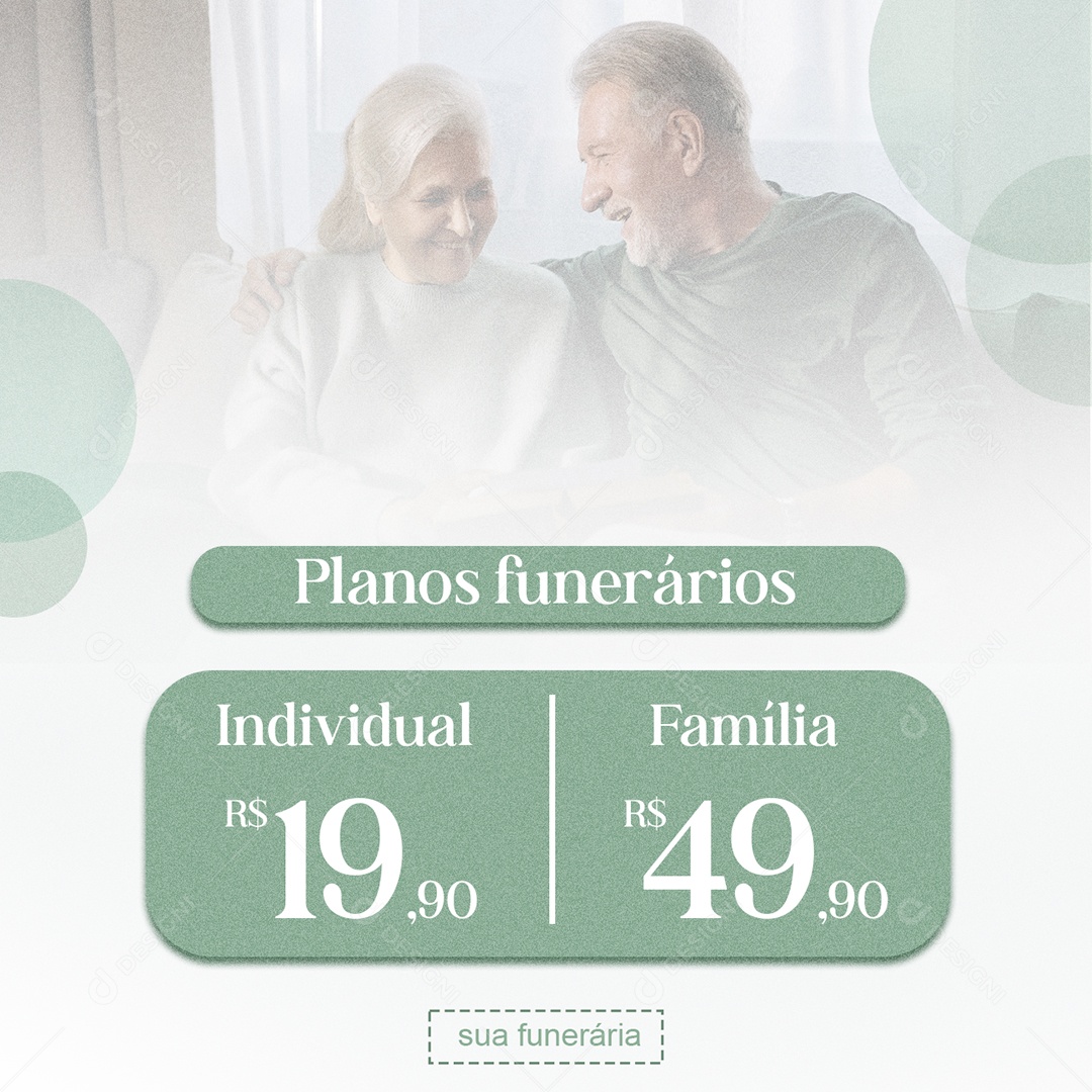 Post Funerária Planos Funerários Social Media PSD Editável