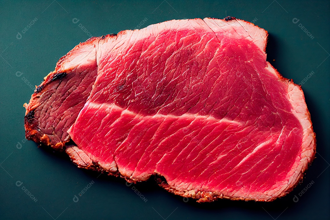 Bife de carne vermelho.