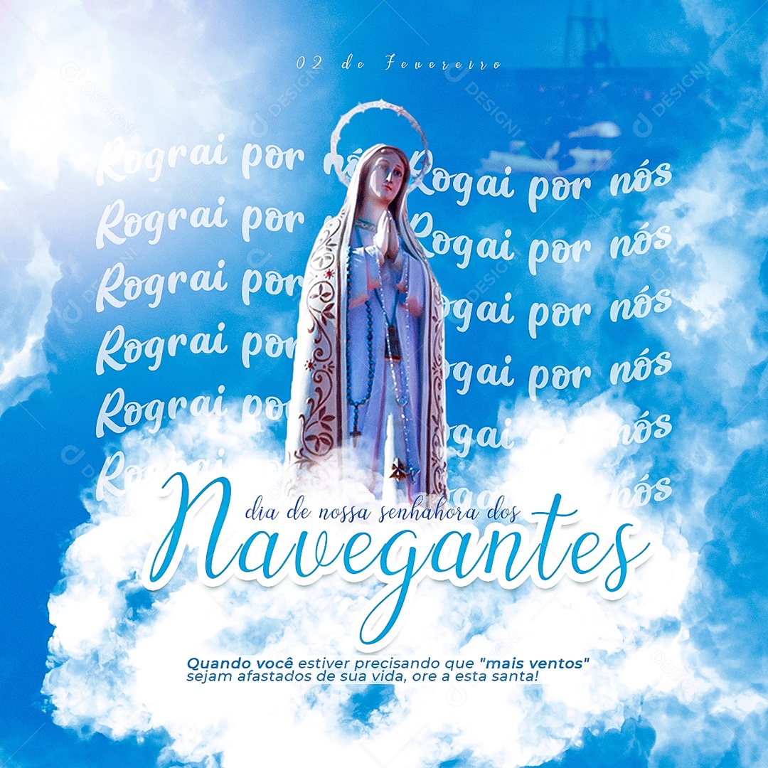 Dia de Nossa Senhora Dos Navegantes 2 de Fevereiro Social Media PSD Editável