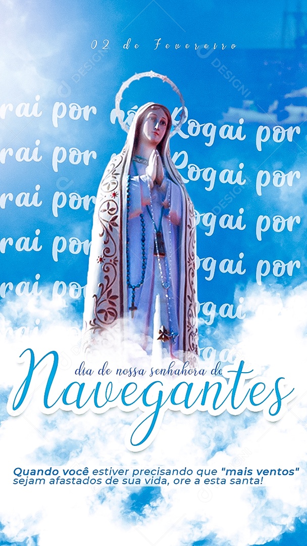 Story Dia de Nossa Senhora Dos Navegantes 2 de Fevereiro Social Media PSD Editável