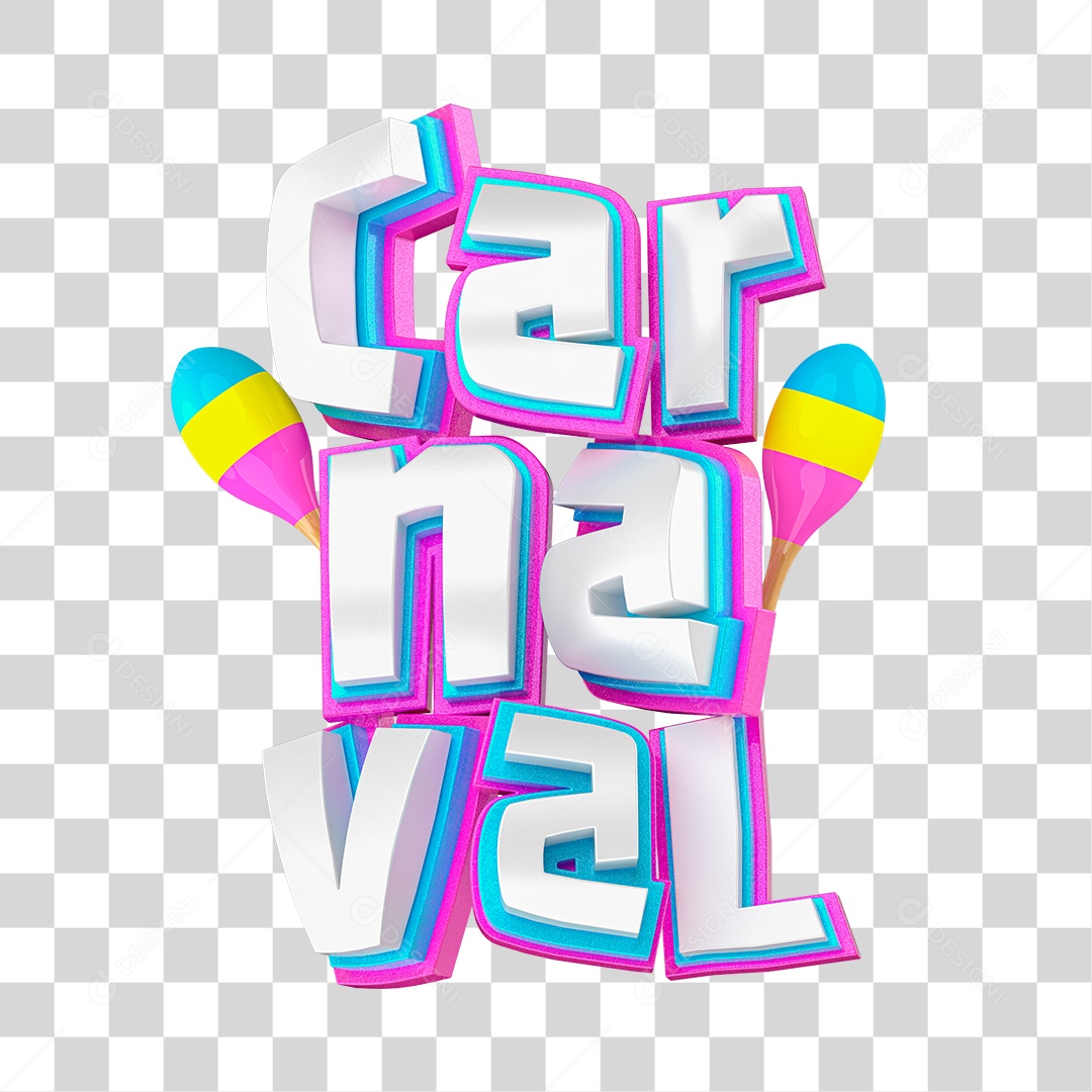 Selo 3D Para Composição Carnaval PNG Transparente