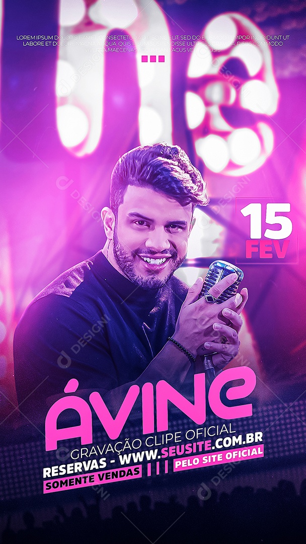 Story Flyer Ávine Gravação Clipe Oficial Social Media PSD Editável