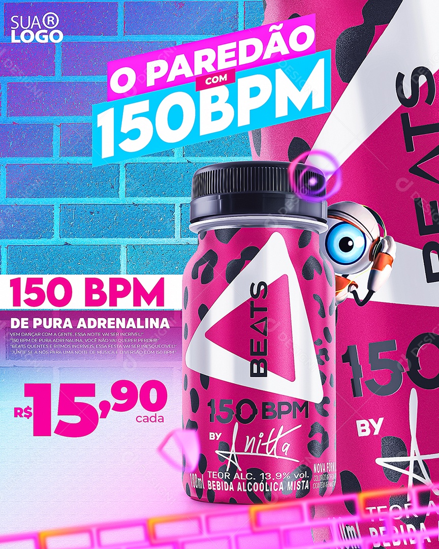 O Paredão Com 150 BPM Venha Conferir Social Media PSD Editável