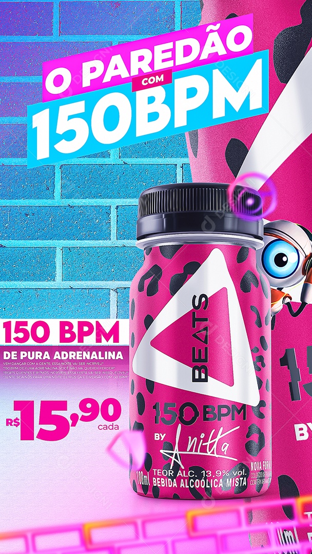 Story O Paredão Com 150 BPM Venha Conferir Social Media PSD Editável