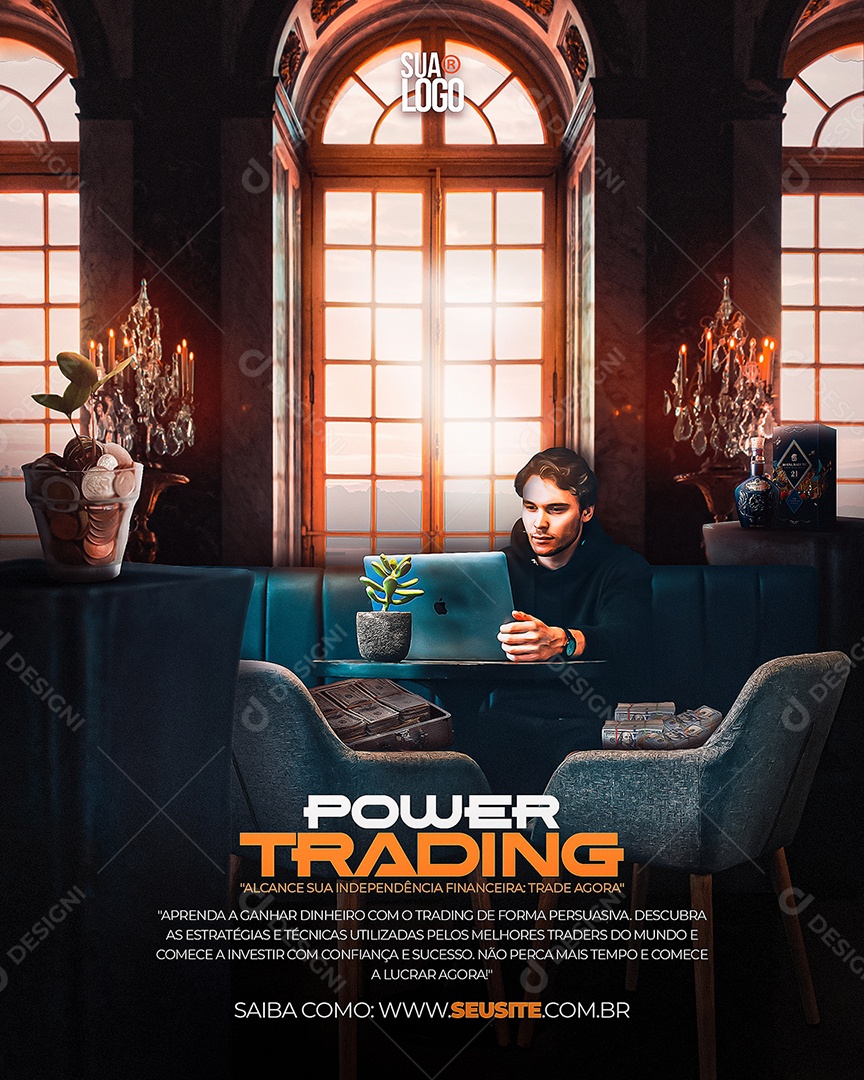 Power Trading Alcance Sua Independência Financeira Social Media PSD Editável