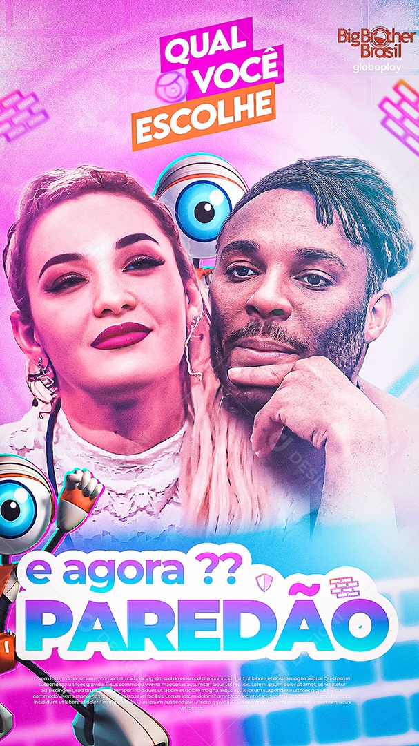 Story E Agora Paredão Qual Você Escolhe Social Media PSD Editável