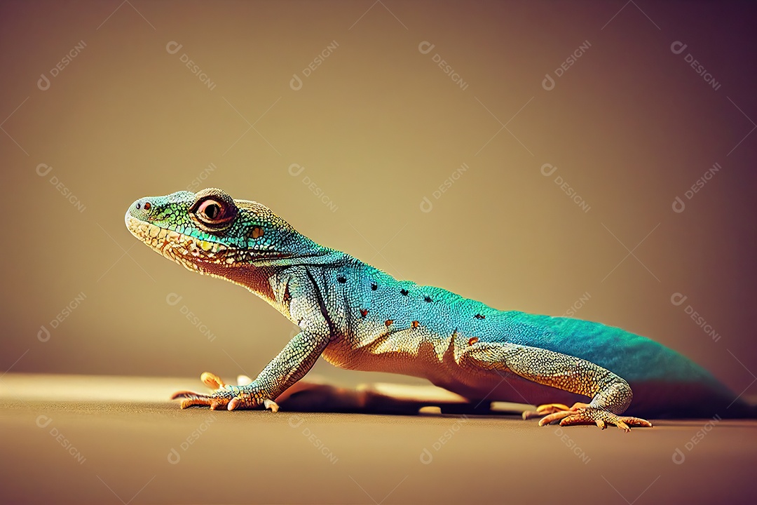 Lagarto fazendo poses engraçadas de Kung Fu e Karatê