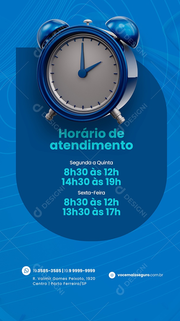 Story Horário de Atendimento Segurança Eletrônica Social Media PSD Editável