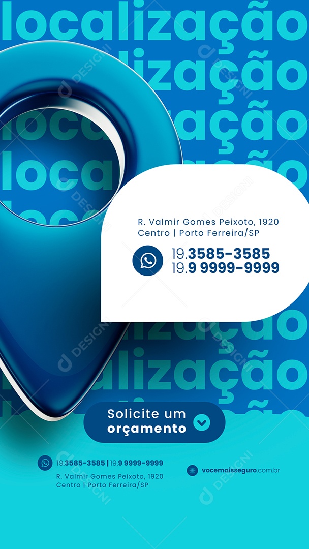 Story Localização Solicite um Orçamento Segurança Eletrônica Social Media PSD Editável