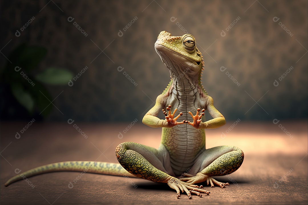 Lagarto fazendo poses engraçadas de Kung Fu e Karatê