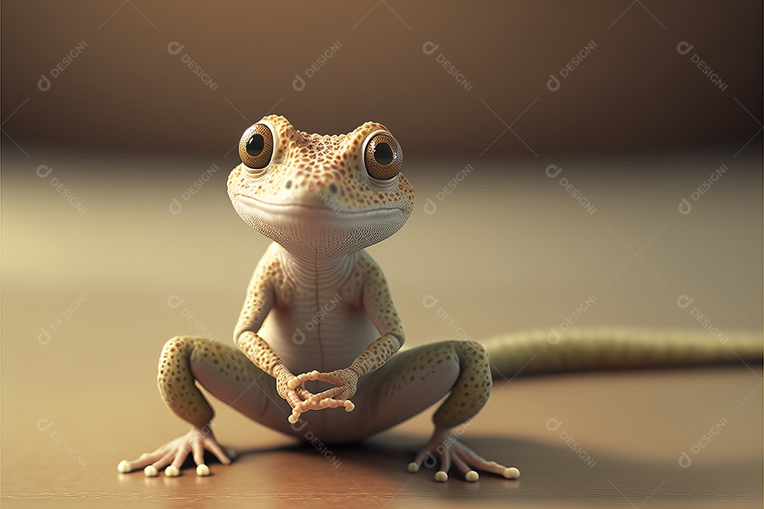 Lagarto fazendo poses engraçadas de Kung Fu e Karatê
