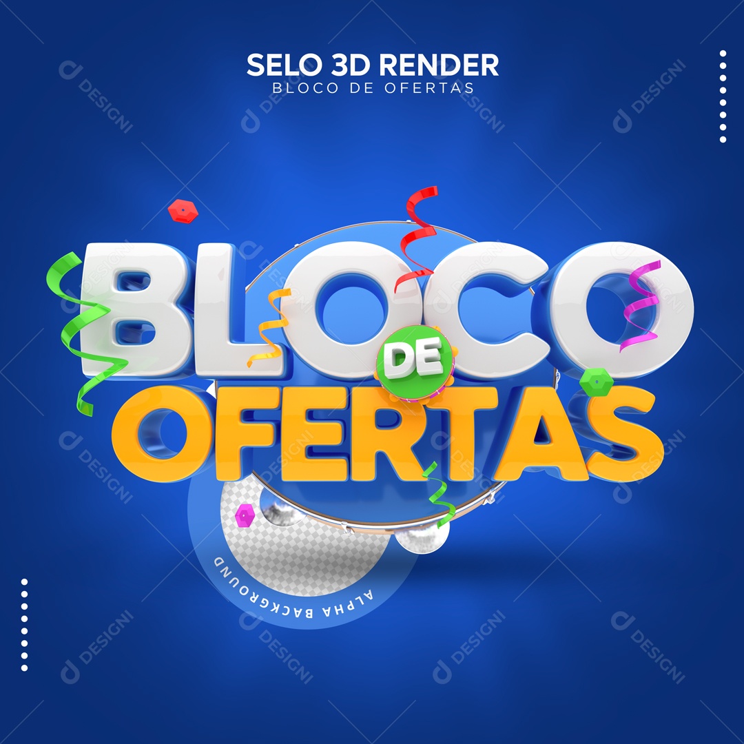 Selo 3D Para Composição Bloco de Ofertas PSD