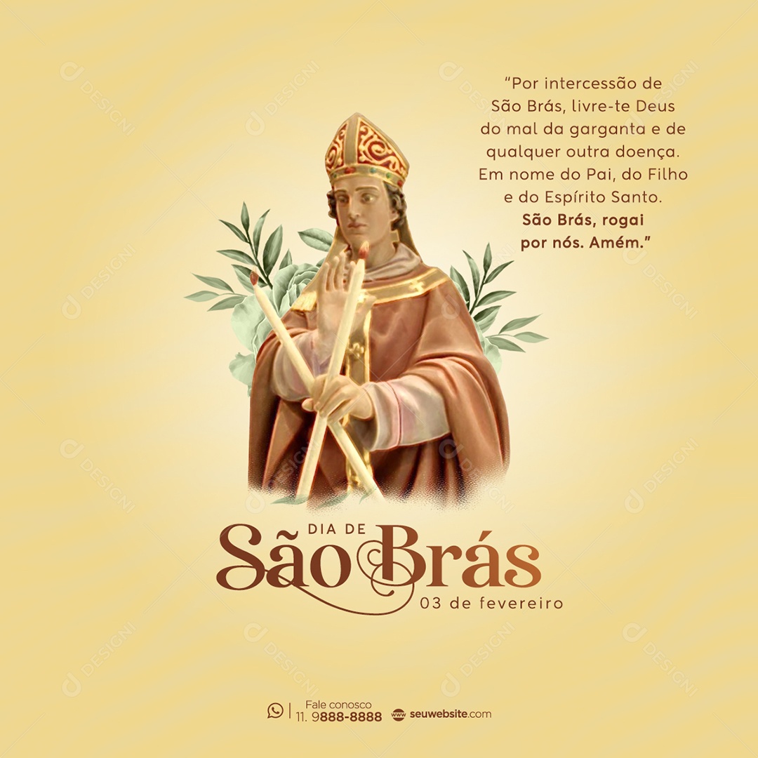 Saint Blaise's Day February 3rd Editable Social Media PSD