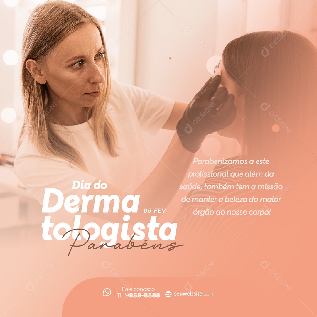 Dia do Dermatologista 05 de Fevereiro Social Media PSD Editável