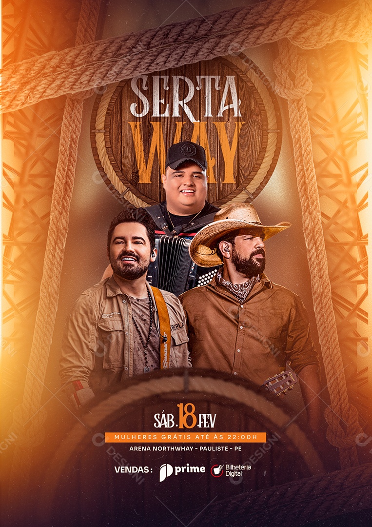 Serta Way Tarcísio do Acordeon Fernando & Sorocaba Flyer Social Media PSD Editável