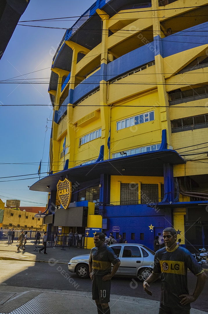 Fachada de um estádio de futebol