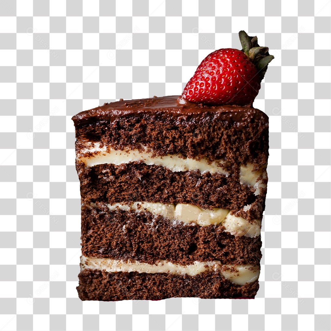 Fatia de Bolo de Chocolate PNG Transparente