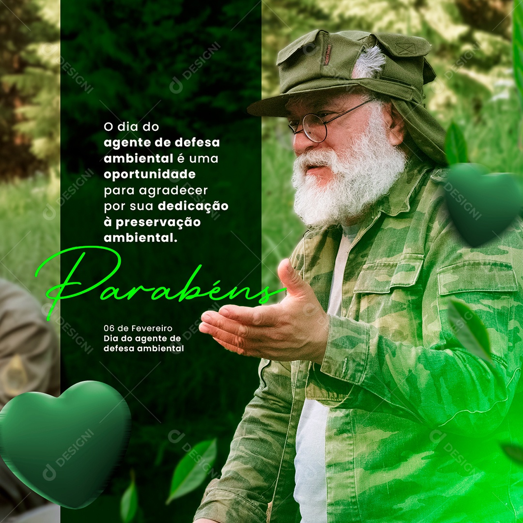 O Dia do Agente de Defesa Ambiental é Uma Oportunidade para Agradecer Social Media PSD Editável