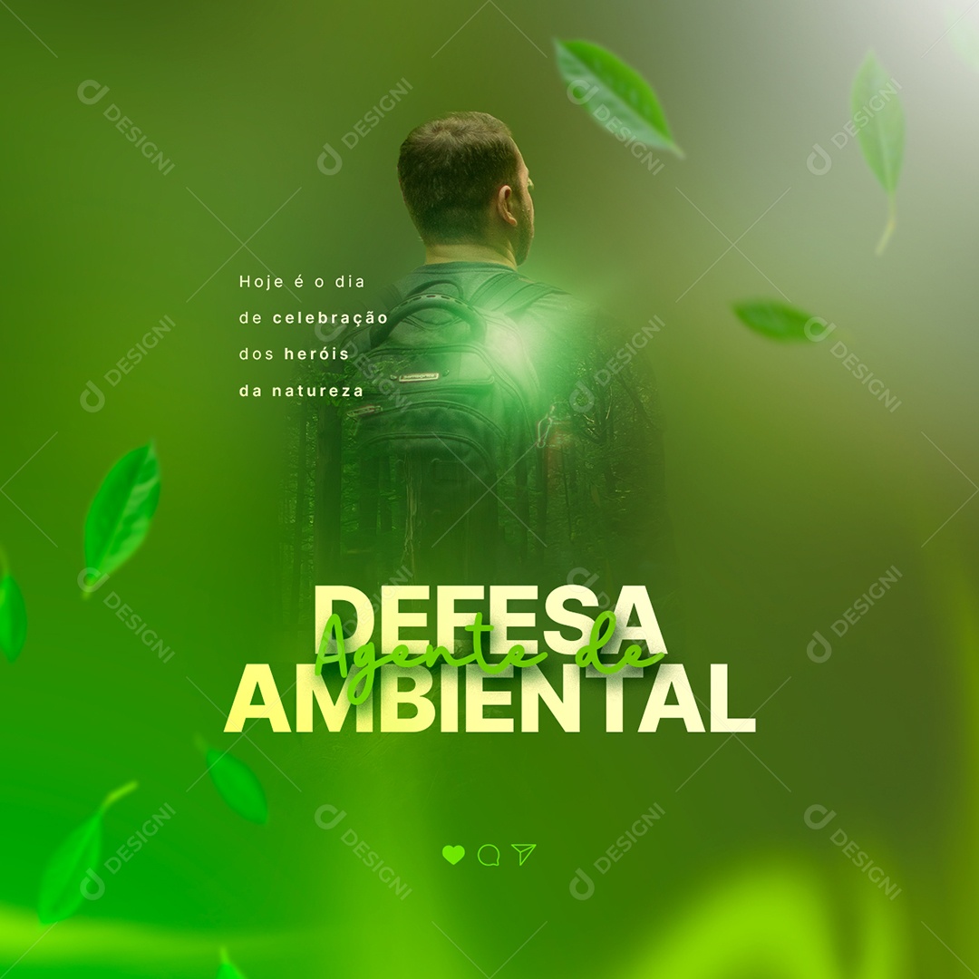 Hoje é o Dia de Celebração dos Heróis da Natureza Dia do Agente de Defesa Ambiental Social Media PSD Editável
