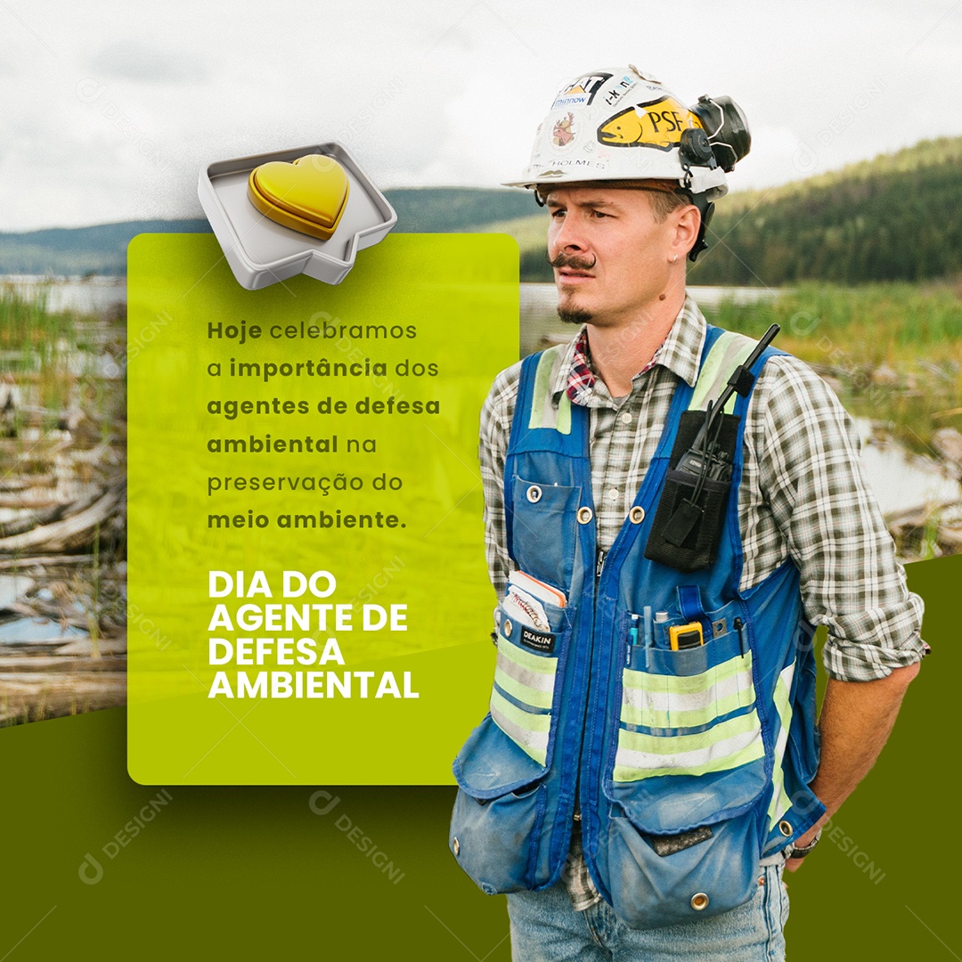 Hoje Celebramos a Importância Dia do Agente de Defesa Ambiental 6 de Fevereiro Social Media PSD Editável