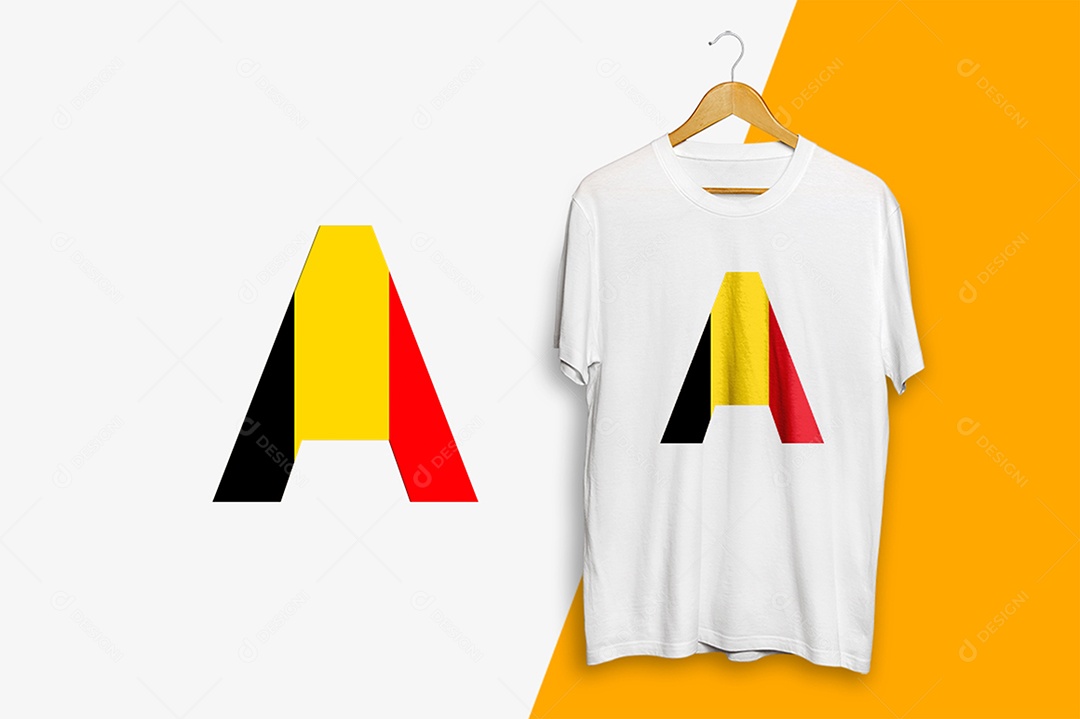 Estampa de Alfabeto da Bélgica Vetor EPS + AI Editável