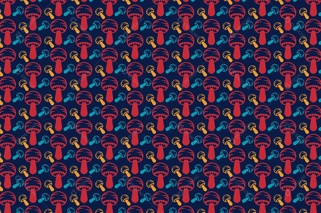 Padrão de Cogumelo Vetor EPS + AI Editável