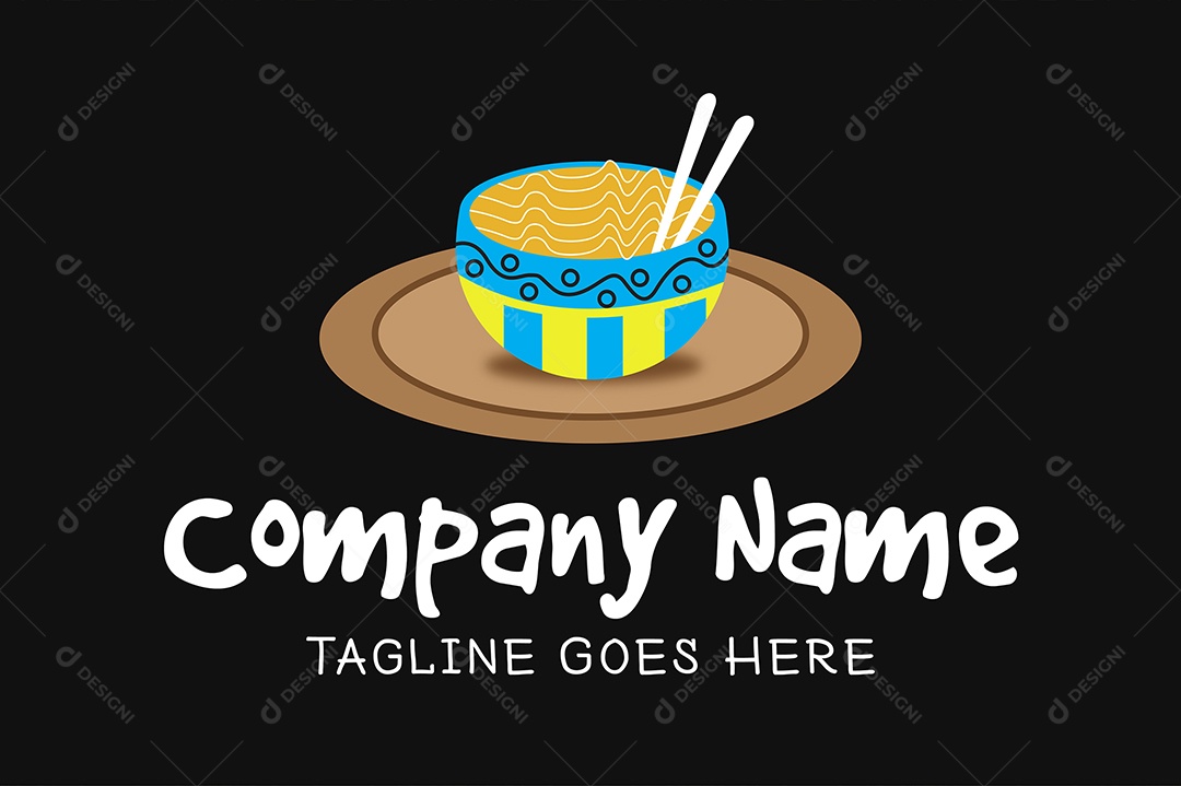 Modelo de Logo de Comida Asiática Vetor EPS + AI Editável