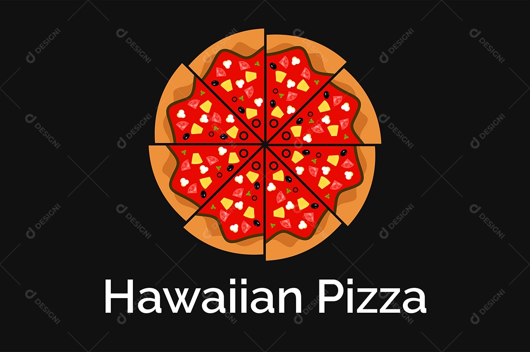 Modelo de Logo de Pizza Havaiana Vetor EPS + AI Editável