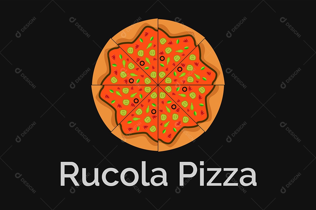 Modelo de Logo de Pizza de Rúcula Vetor EPS + AI Editável