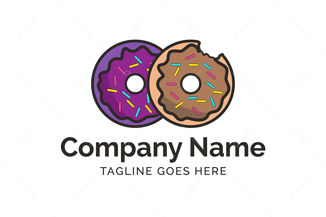 Modelo de Logo de Rosquinha Vetor EPS + AI Editável