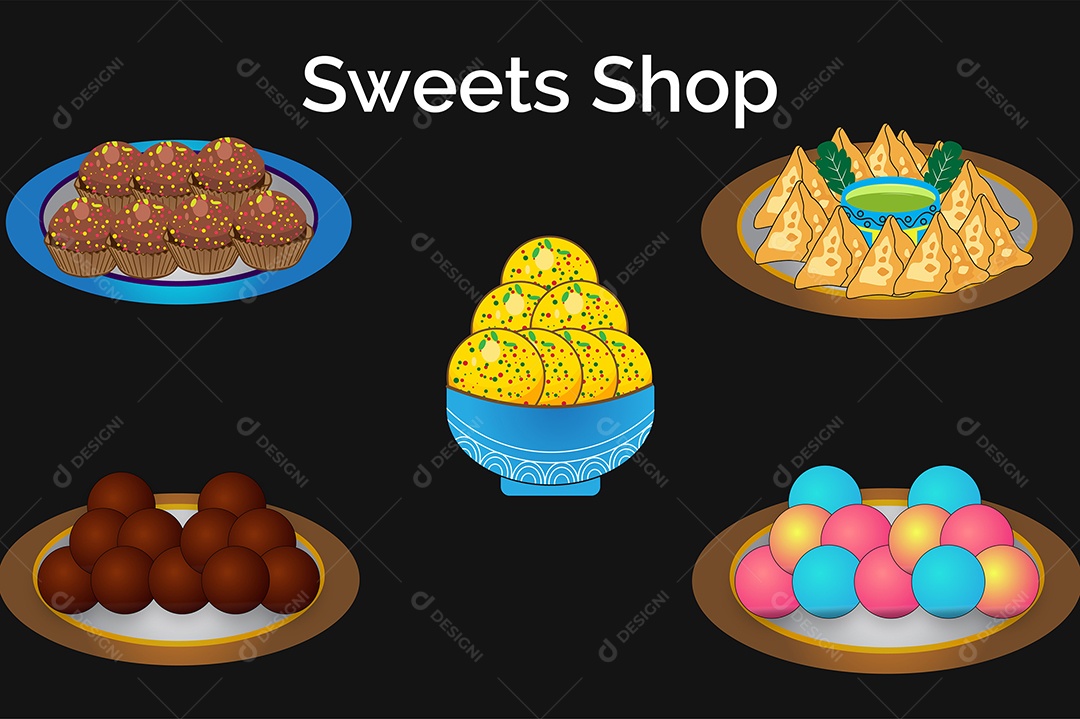 Modelo de Logo Loja de Doces Asiáticos Vetor EPS + AI Editável